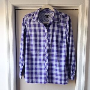 Talbots Blue and White Checkered Shirt